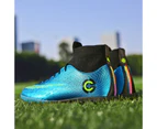 Children's Football Shoes Child Sneakers Crampon Artificial Grass Men's Futsal Soccer Boots - Blue