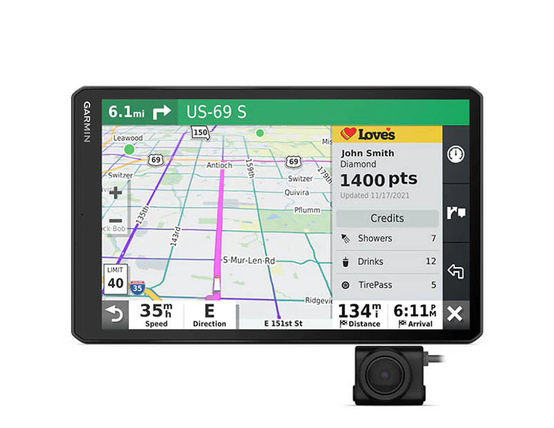 Garmin dezl LGV1010 10" GPS Truck Nav w/ BC 50 Backup Cam