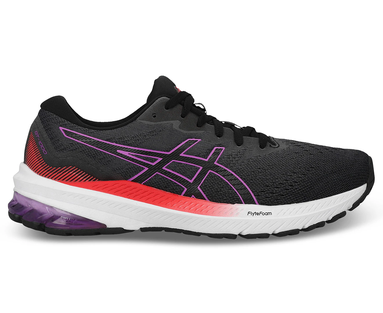 ASICS Women's GT-1000 11 Running Shoes - Black/Orchid