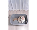 YES4PETS XXL Top Entry Cat Litter Box No Mess Large Enclosed Covered Kitty Tray Grey