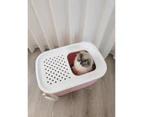 YES4PETS XXL Top Entry Cat Litter Box No Mess Large Enclosed Covered Kitty Tray Pink