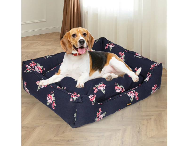 Pawz Pet Bed Mattress Dog Cat Pad Mat Puppy Cushion Soft Warm Washable L Navy