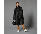 DECATHLON BTWIN 100 City Cycling Rain Poncho - Waterproof - Black