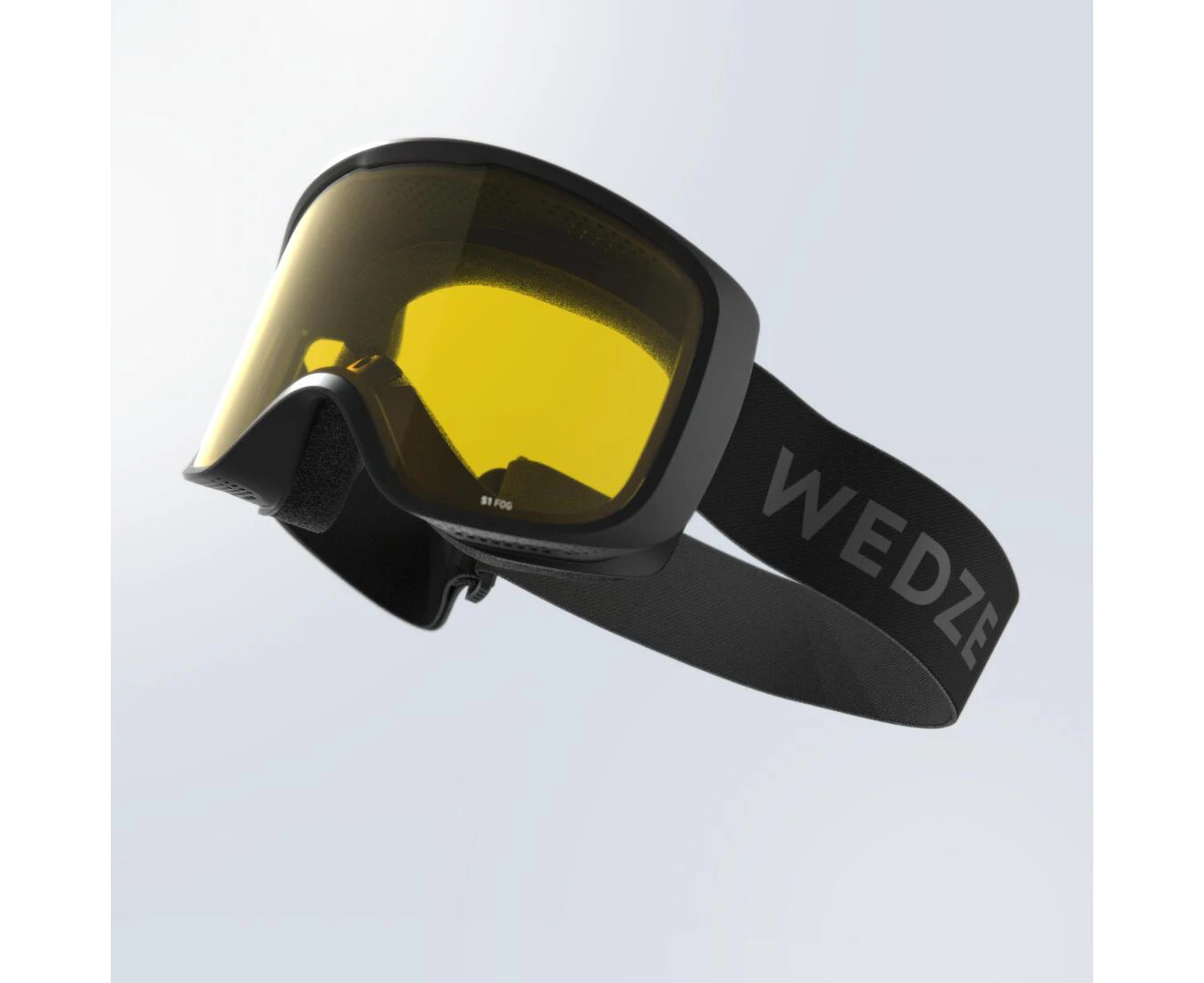 DECATHLON WEDZE Wedze G 100 S1 Kids/Adult Skiing & Snowboarding Goggles - Bad Weather - Black