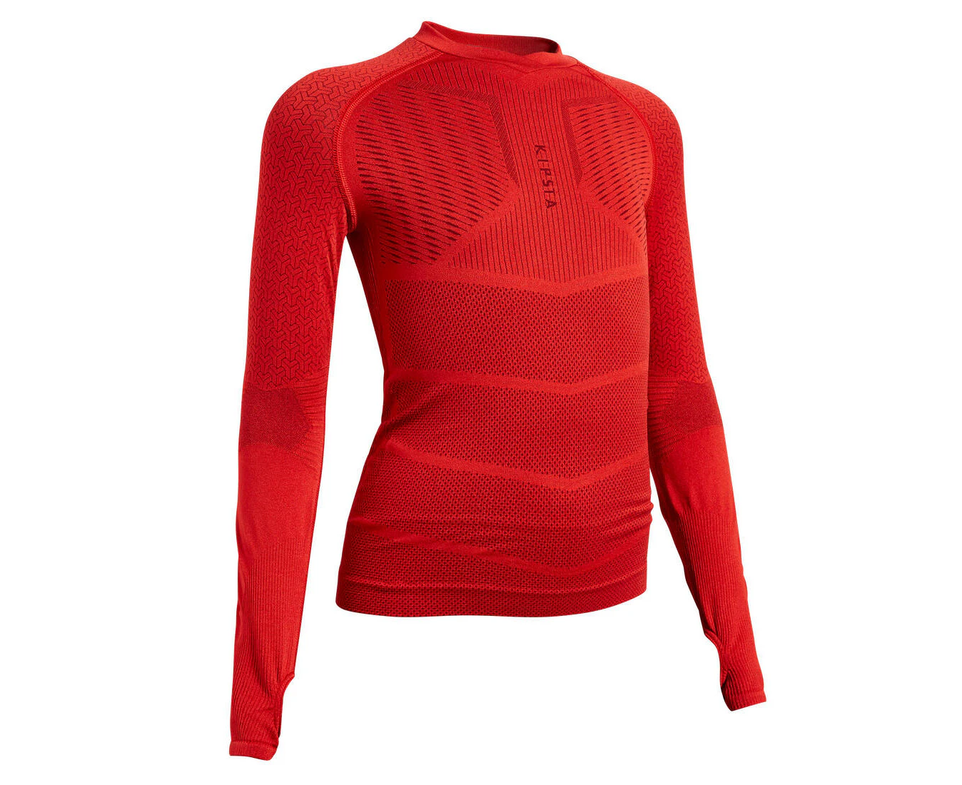 Kipsta Keepdry 500 Kids Base Layer Soccer Top - Scarlet Red