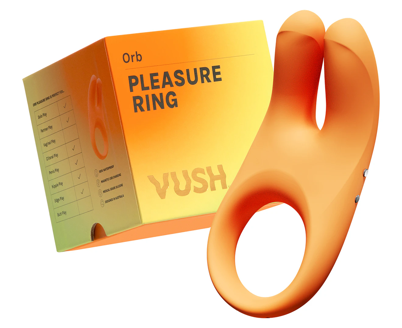 VUSH Orb Pleasure Ring - Orange