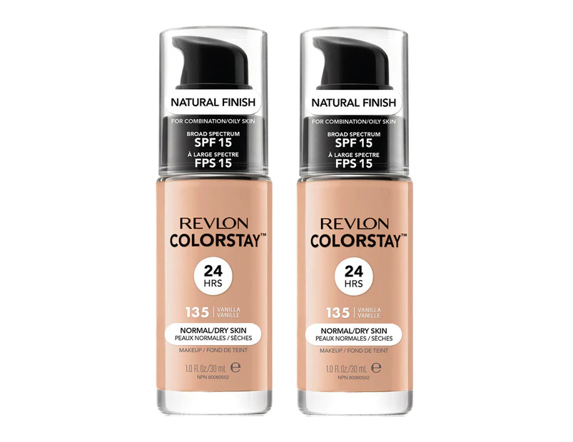 Revlon Colorstay Makeup Normal/ Dry Skin 30ml 135 Vanilla 2 Pack
