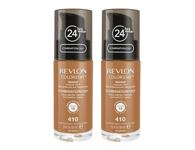 Revlon Colorstay Makeup Combination/ Oily Skin 30ml 410 Cappuccino 2 Pack
