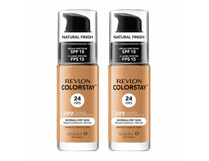 Revlon Colorstay Makeup Normal/ Dry Skin 30ml 392 Sun Beige 2 Pack