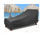 Outdoor Sunlounger Cover Waterproof Garden Patio Chaise Sunbed Furniture Chair Cover - Black