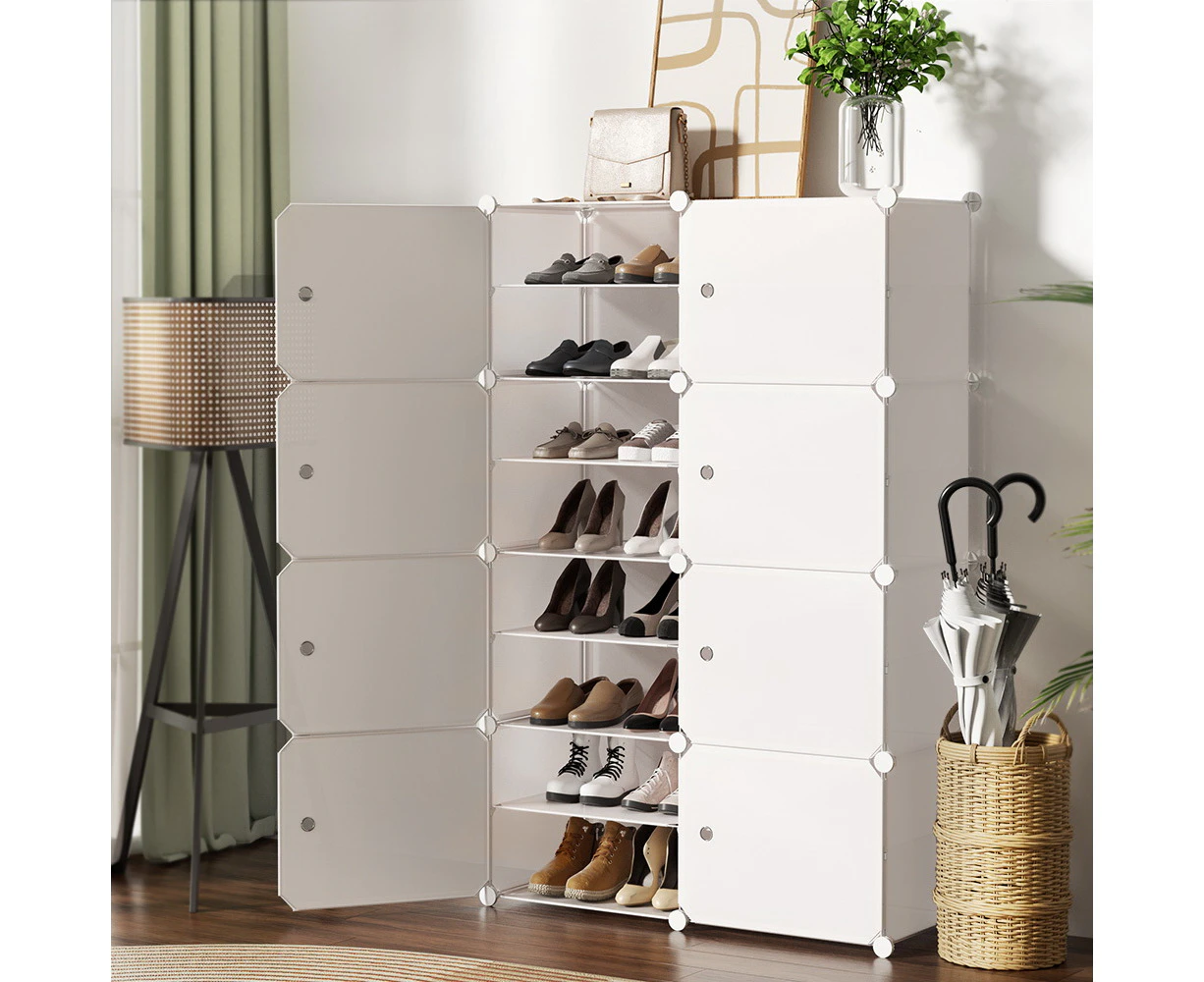 Artiss Shoe Box DIY Set of 8 Storage Cube Stackable White