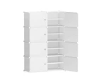 Artiss Shoe Cabinet DIY Storage Cube Shoe Box White Portable Organiser Stand