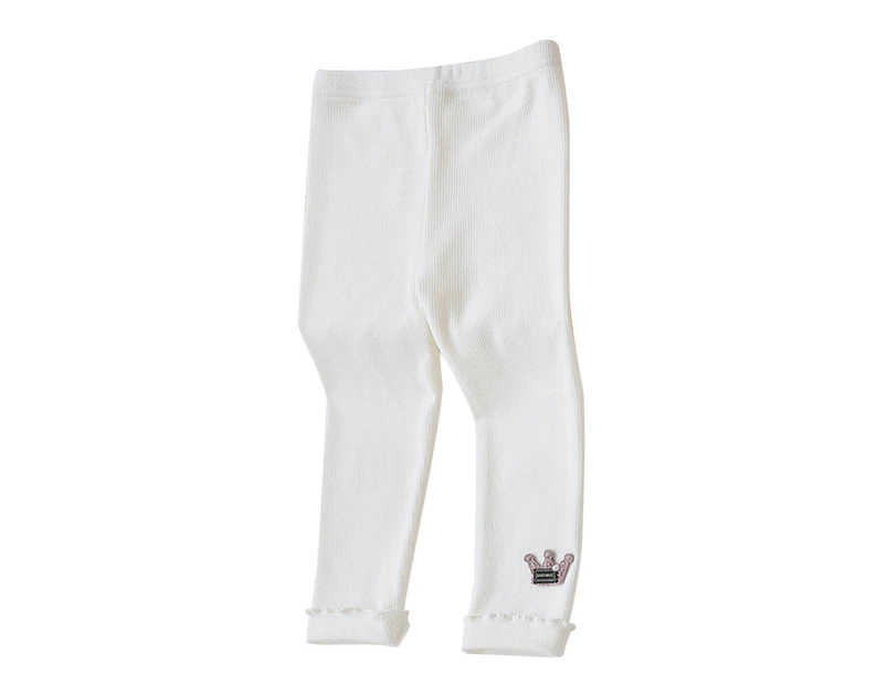 Girls Skinny Trousers Slim Pants Casual Bottoms Comfy Stretch Kids Age 2 3 5 7 9 - White