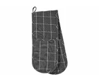 Ladelle Eco Check Double Oven Mitt Charcoal