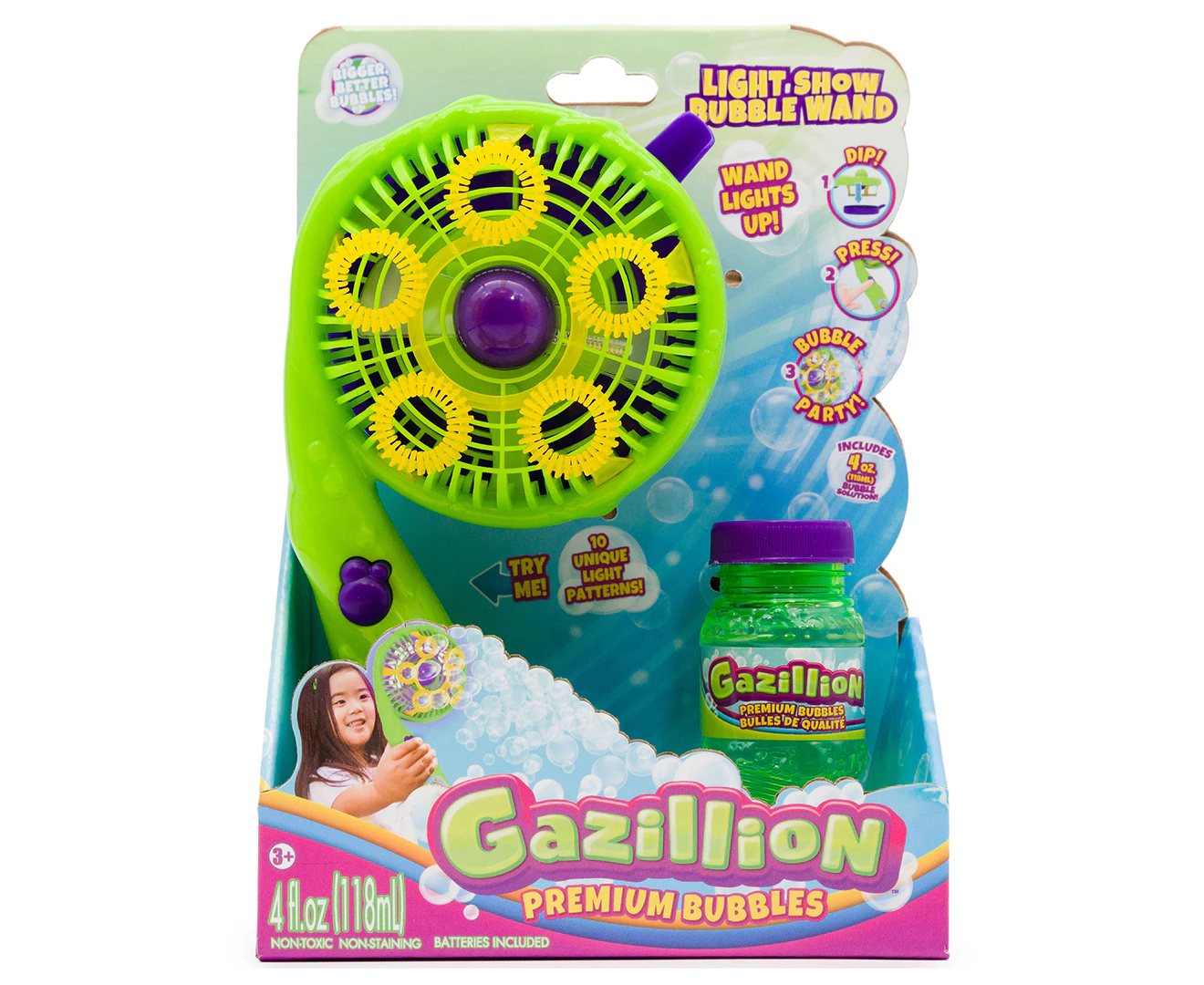 Gazillion Light & Show Bubble Wand Toy