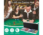 Costway Poker Chip Set 500PC Chips Texas Hold'em Poker Sets Casino Playing Cards Dice Gamble Game Party, Silver