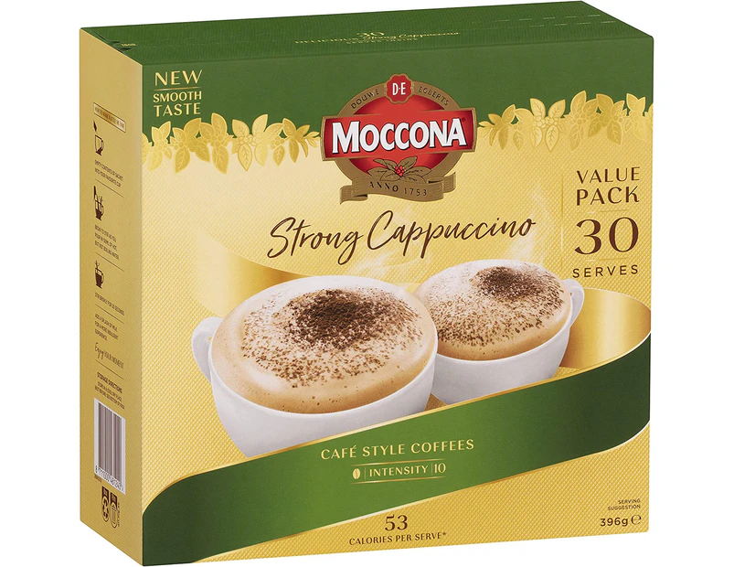 Moccona Strong Cappuccino Coffee Sachets 90pk - 3 x 30pk