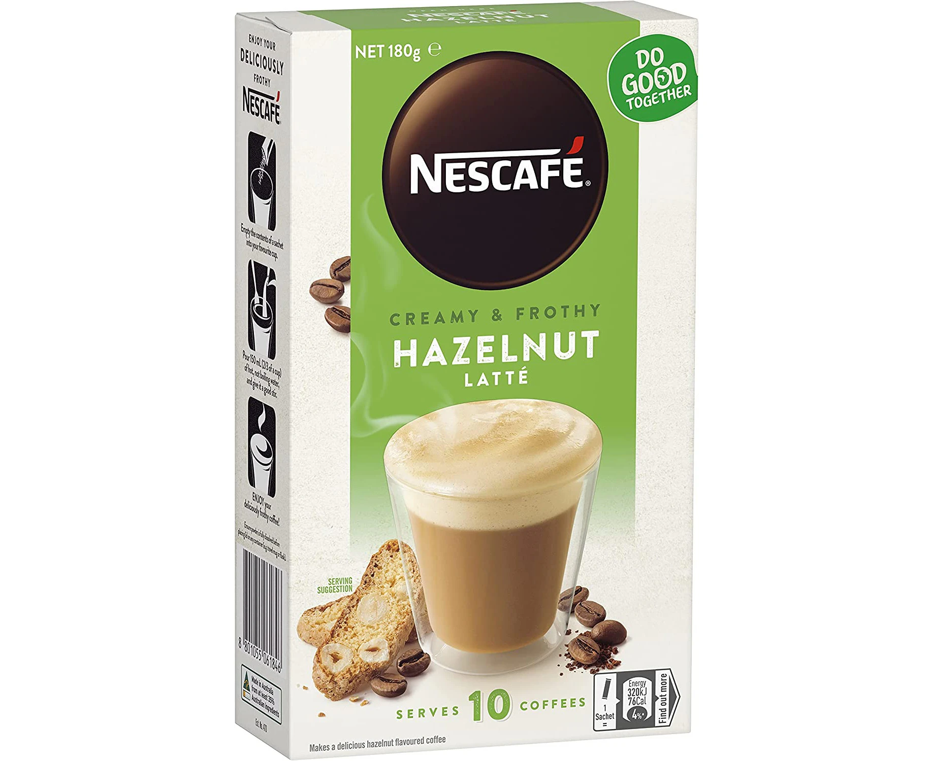 NESCAFÉ Hazelnut Latte Coffee Sachets 40 Pack - 4 x 10 Pack