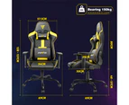 Ufurniture Ergonomic Gaming Chair Lifting Armrest Height Adjustable Yellow