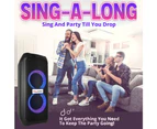 SingMasters Party Box P50 Bluetooth Karaoke Machine Speaker,Portable,Rechargeable,2 Premium UHF Wireless mics,Party Lights,Recording