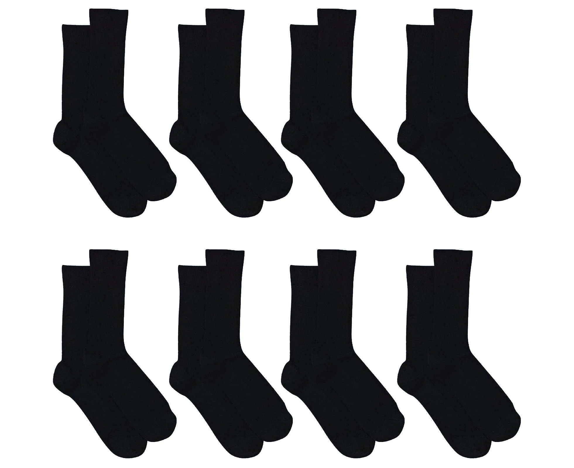 8 Pairs Holeproof Mens Merino Wool Blend Crew Everyday Socks Black Bulk S10012