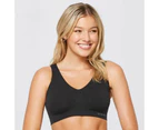 3 Pack Bonds Womens Seamless Wireless Wire Free Black Comfy Crop Bra WVLHY Bulk