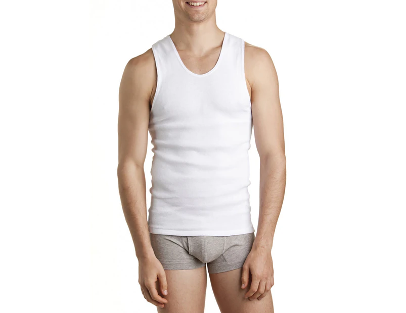 Bonds The Original Chesty Cotton Plain Mens White Singlet Vest Tank Top Tee