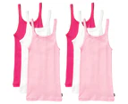 6 Pack Bonds Teena Singlet Girls Kids Pink Comfy Cotton Tank Top UYG43W Bulk