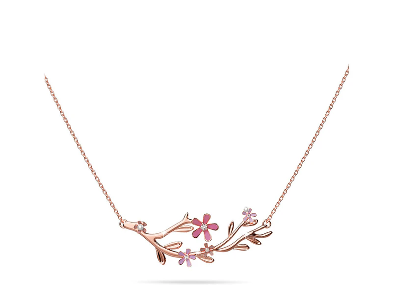 Petalia Pink Necklace Featured SWAROVSKI Crystals in Rose Gold