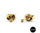 Boxed 3 Pairs Ball Stud Earrings Set Gold