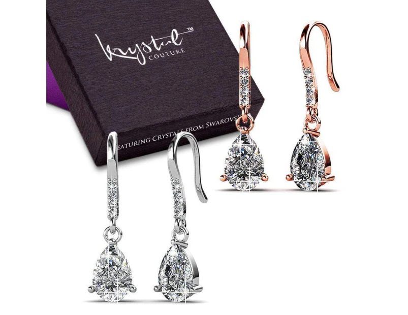 Boxed 2-Pairs Pretty Pea Earrings Set Embellished with SWAROVSKI® crystals