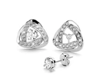 Boxed 2 Pairs Celtic Knot Stud Earrings Set Embellished with SWAROVSKI® crystals