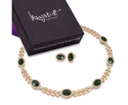 Boxed Georgina Necklace and Earrings Set Emerald Embellished with Swarovski crystals