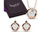 Boxed Millionaire Circle Necklace And Earrings Set Embellished with SWAROVSKI® crystals