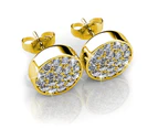 Boxed 2 Pairs 18K Gold Earrings Set Embellished with Swarovski crystals