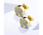 Boxed 2 Pairs 18K Gold Earrings Set Embellished with Swarovski crystals