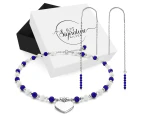 Boxed Solid 925 Sterling Silver Lapis Lazuli Bracelet and Earrings