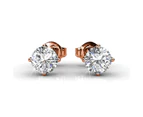 Boxed 3 Pairs of Rose Gold Earrings Set Embellished with SWAROVSKI® Crystals