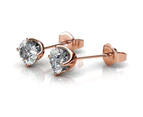 Boxed 3 Pairs of Rose Gold Earrings Set Embellished with SWAROVSKI® Crystals