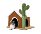 Modern Cat House With Cactus Scratcher