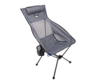 Cascade Ultra Light Camping Chair Highback Headrest Aluminium 1.5kg Portable Folding Hiking Beach Camp Seat