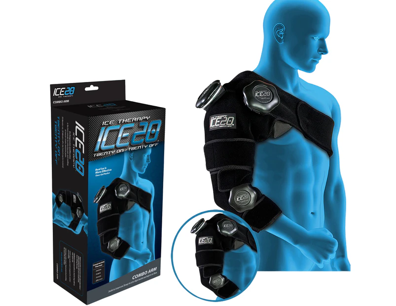 ICE 20 Combo Arm/Shoulder Strap Compression Therapy Wrap Cold Pain Relief