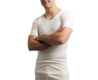 Mens Merino Wool Blend Short Sleeve Thermal Top Underwear Thermals Base Layer