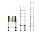 3.8m Telescopic Extension Ladder Aluminium Retractable Adjustable Collapsible Ladder And Free Carry Bag For Outdoor Indoor Use