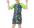 Kids Girls Boys Swimwear Beachwear Unicorn Swimsuit Zipper Wetsuit Swimming Costume - Pufferfish Print