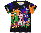 Kid Boys Rainbow Friends Cartoon Graphic Printing T-shirt Round Neck Casual Blouse Tees Top - D