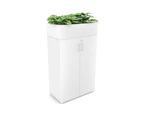 Uniform Medium Storage + Planter Box [800W x 1395H x 428D] - White, white, white handle