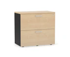 Uniform Small Drawer Lateral Filing Cabinet [ 800W x 750H x 450D] - Black, maple, white handle