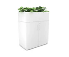 Uniform Small Storage + Planter Box [800W x 975H x 428D] - White, white, white handle