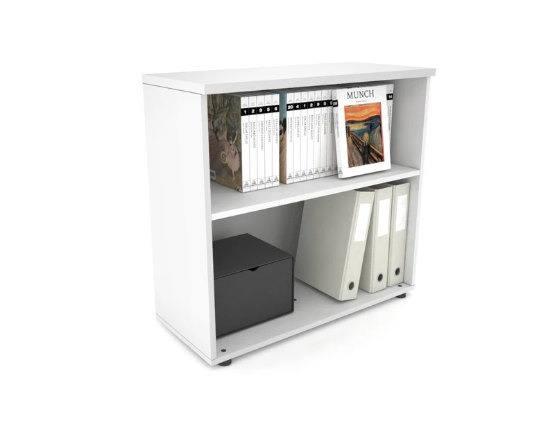 Uniform Small Open Bookcase [800W x 750H X 350D] - White, white